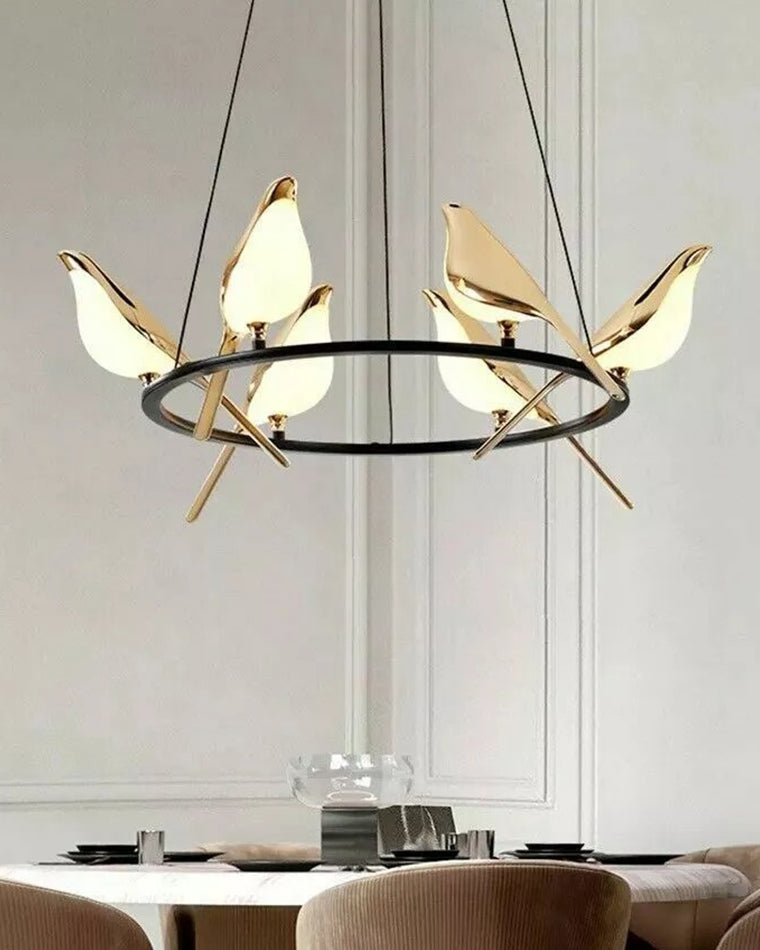 WOMO Gold Bird Round Chandelier-WM2512d