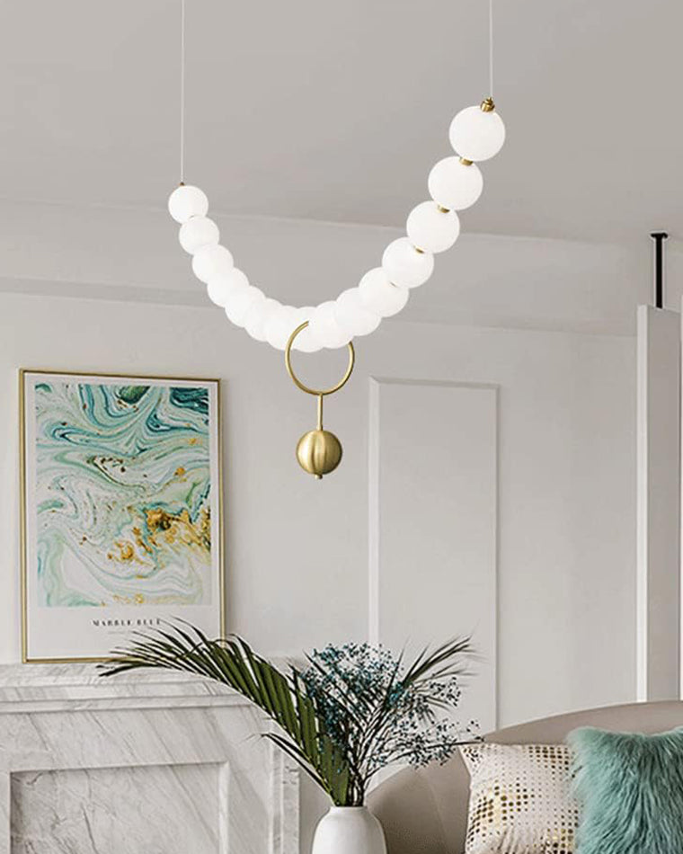 WOMO Pearl Brass Globe Dining Room Chandelier-WM2102b