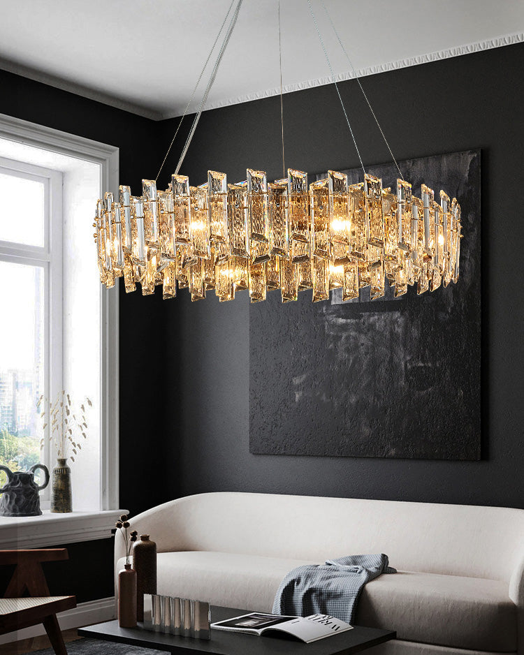 WOMO Gold Crystal Round Chandelier-WM2397