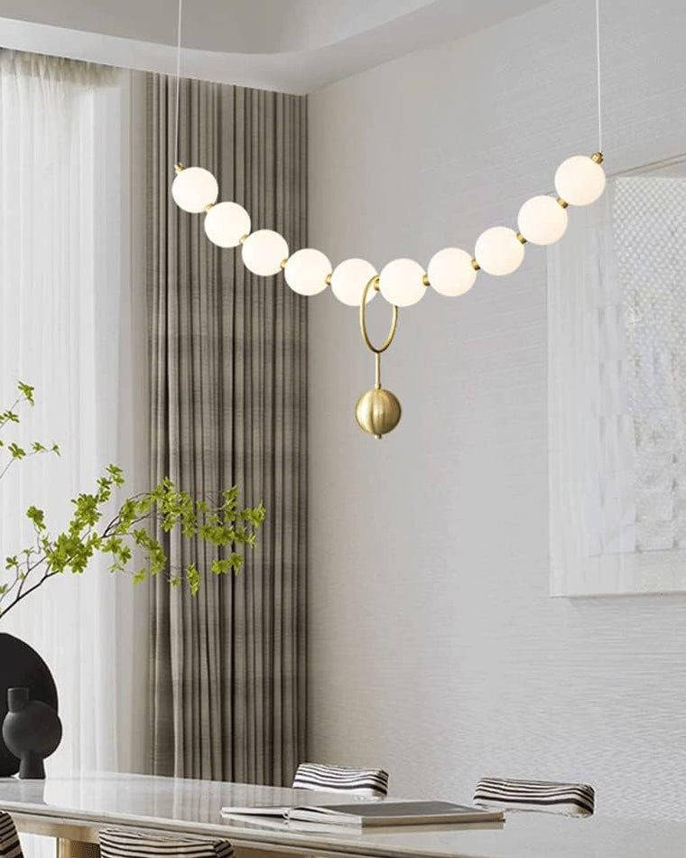 WOMO Pearl Brass Globe Dining Room Chandelier-WM2102b