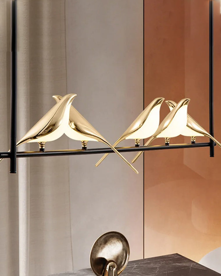 WOMO Gold Bird Round Chandelier-WM2512d