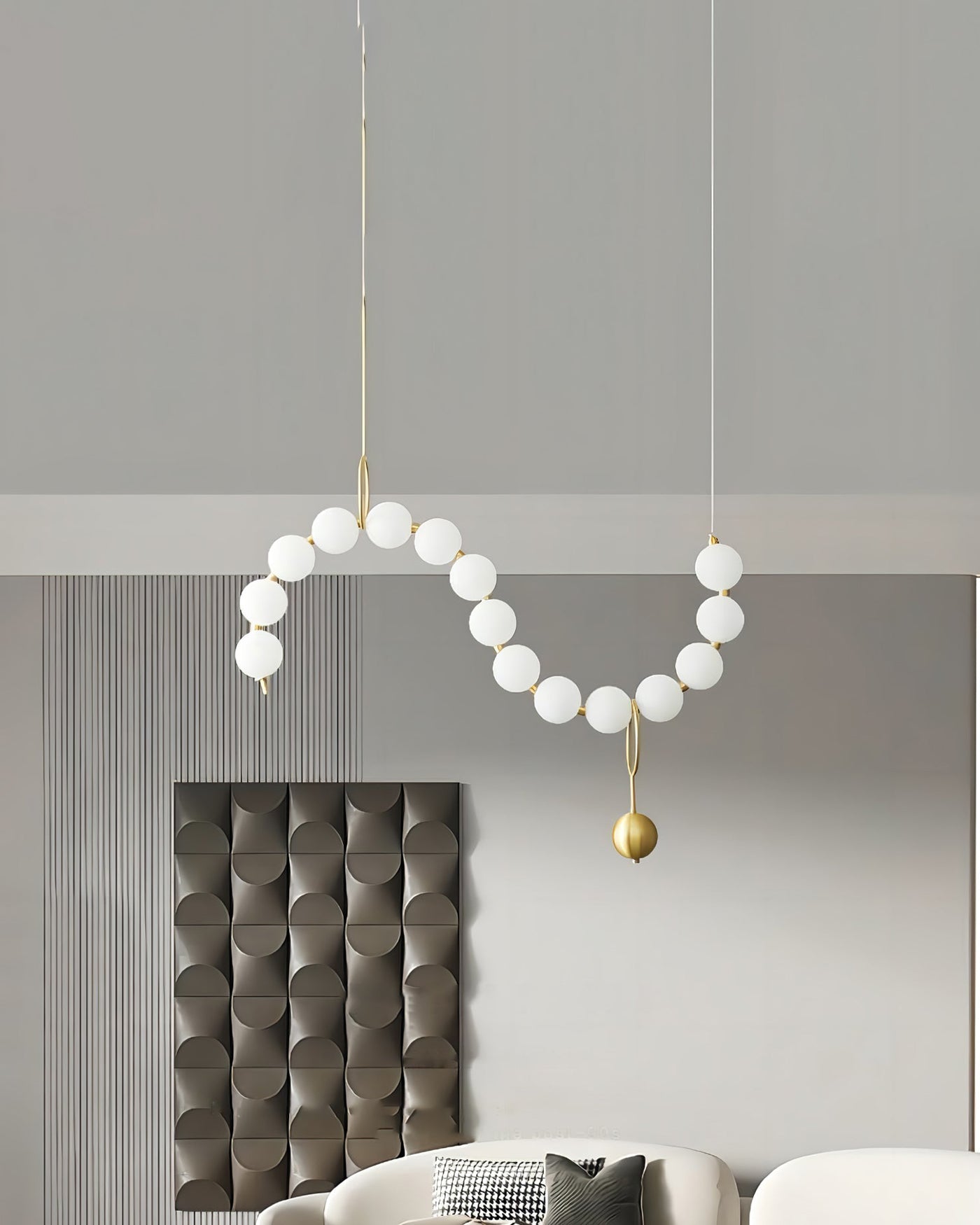 WOMO Pearl Brass Globe Dining Room Chandelier-WM2102c