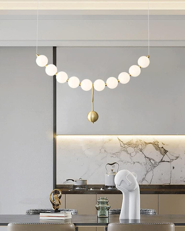 WOMO Pearl Brass Globe Dining Room Chandelier-WM2102b