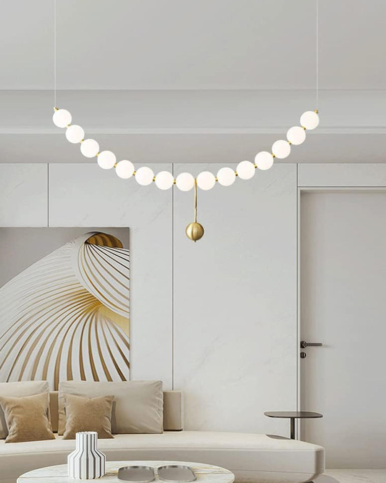 WOMO Pearl Brass Globe Dining Room Chandelier-WM2102b