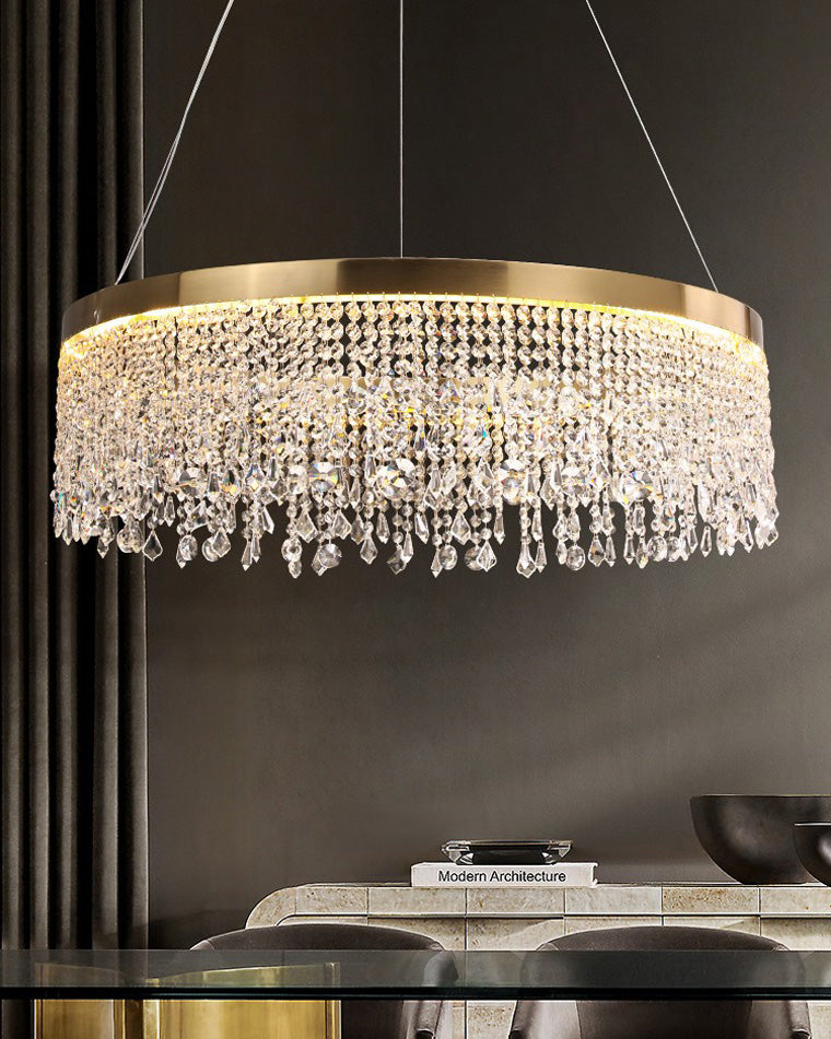 WOMO Fringe Round Crystal Chandelier-WM2362