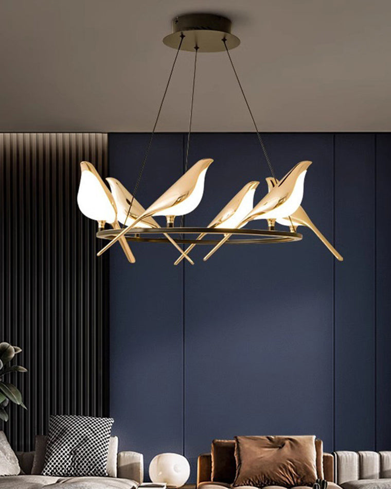WOMO Gold Bird Round Chandelier-WM2512d