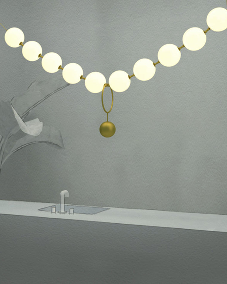 WOMO Pearl Brass Globe Dining Room Chandelier-WM2102b