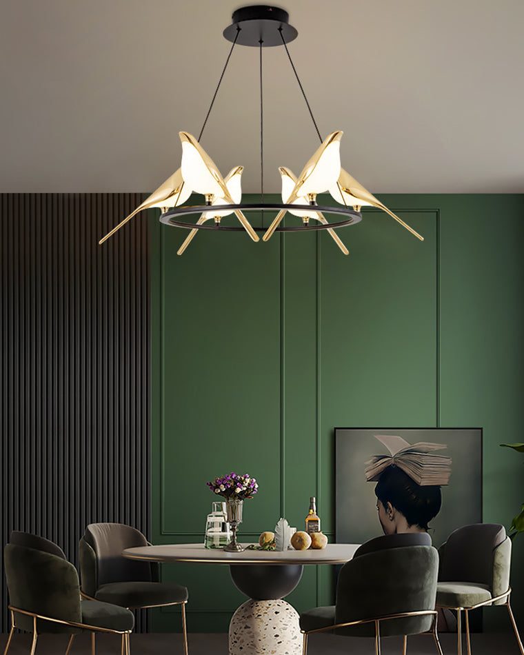 WOMO Gold Bird Round Chandelier-WM2512d