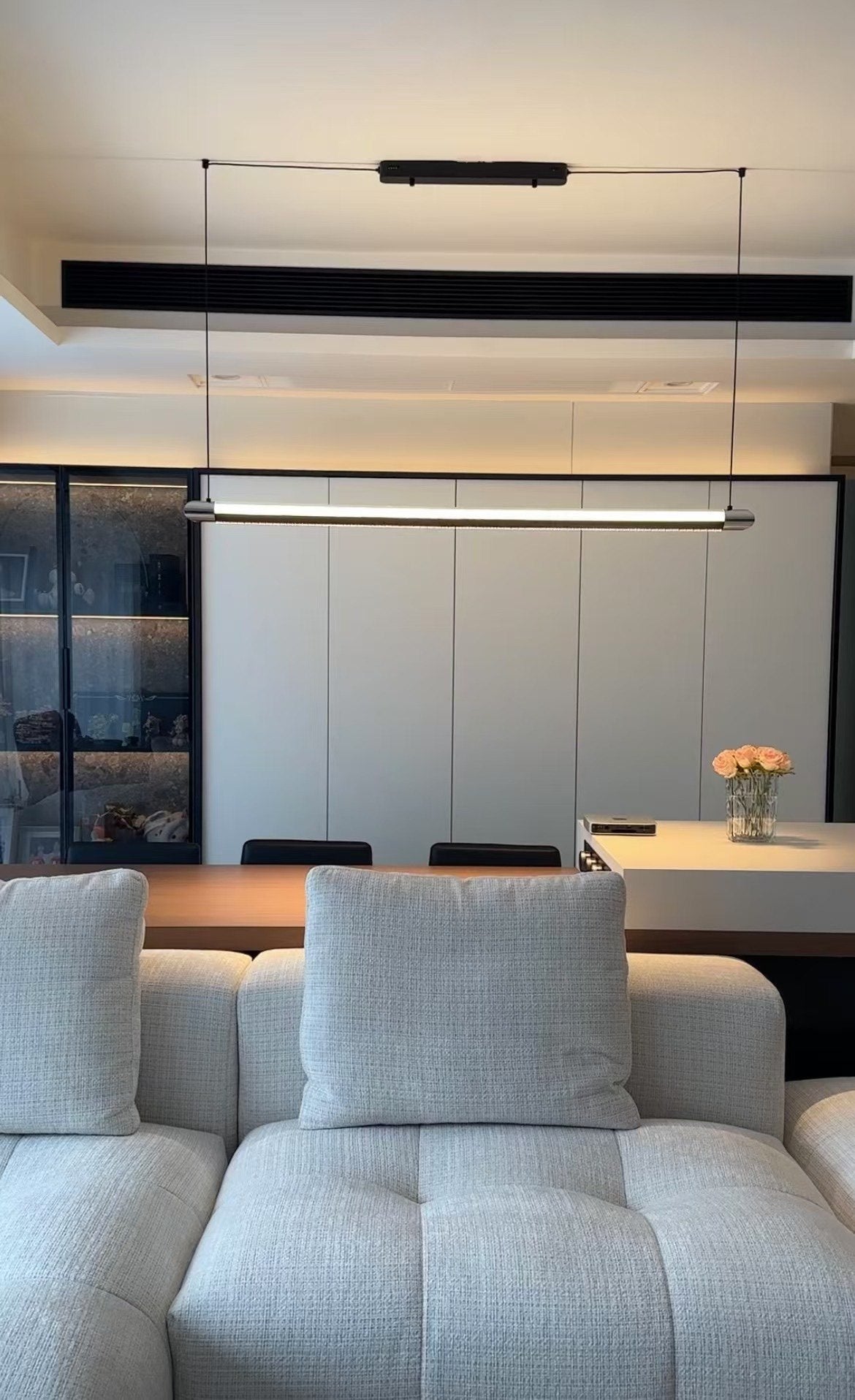 WOMO Black Linear Pendant Light - WM3225