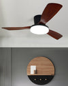 WOMO 3 Wood Blade Low Profile Ceiling Fan Lamp-WM5058 thumbnail