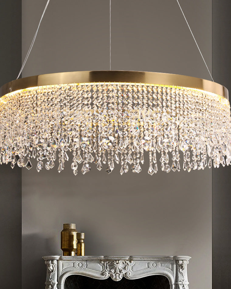 WOMO Fringe Round Crystal Chandelier-WM2362