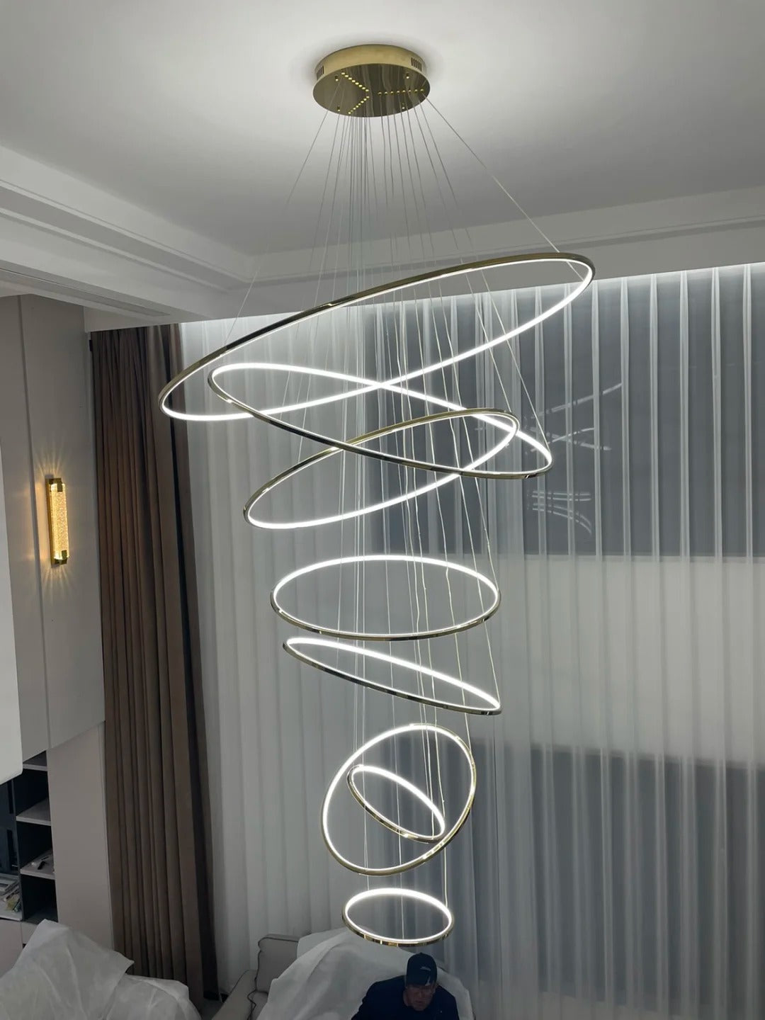 WOMO Tiered Ring LED Foyer Chandelier-WM2160