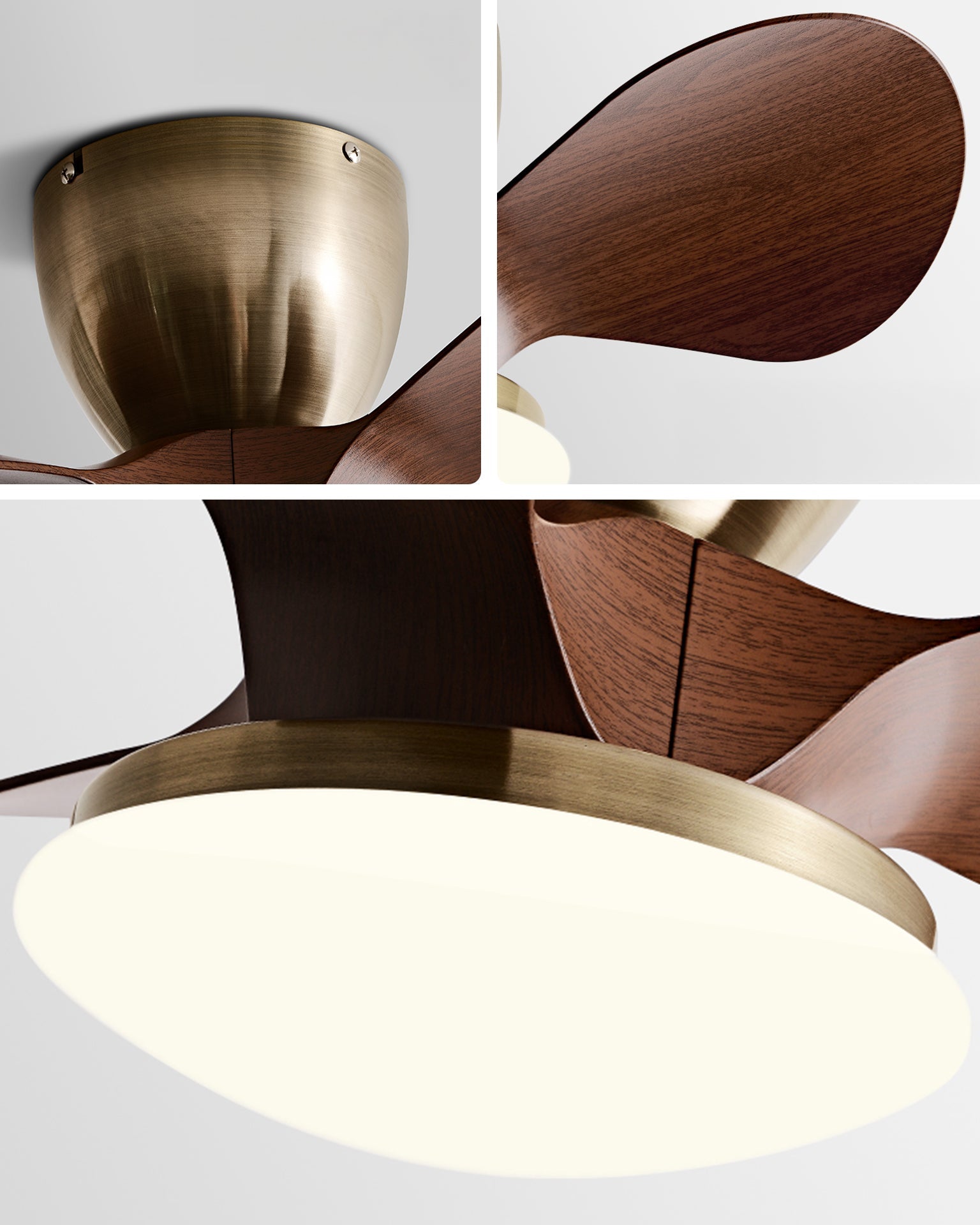 WOMO 24 Inch Small Low Profile Ceiling Fan Lamp - WM5159