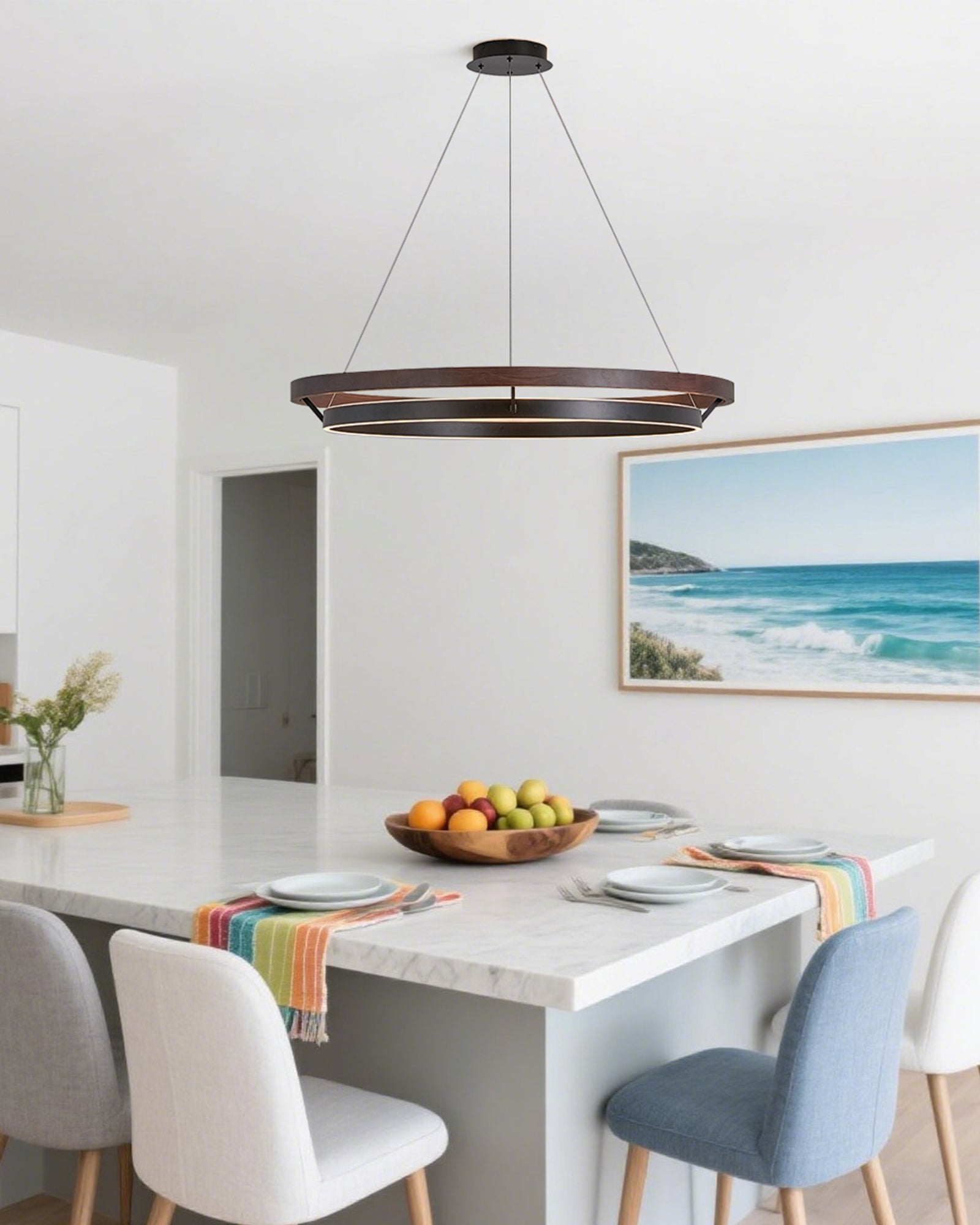 WOMO Circular Led Wood Chandelier-WM2492
