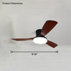 WOMO 3 Wood Blade Low Profile Ceiling Fan Lamp-WM5058 thumbnail