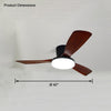 WOMO 3 Wood Blade Low Profile Ceiling Fan Lamp-WM5058 thumbnail