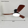 WOMO 3 Wood Blade Low Profile Ceiling Fan Lamp-WM5058 thumbnail