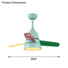 WOMO 3 Blade Tapered Ceiling Fan Lamp-WM5099 thumbnail
