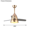 WOMO 3 Blade Tapered Ceiling Fan Lamp-WM5099 thumbnail