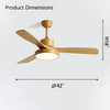 WOMO 3 Blade Modern Ceiling Fan Lamp-WM5123 thumbnail