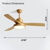 WOMO 3 Blade Modern Ceiling Fan Lamp-WM5123 thumbnail