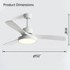 WOMO 3 Blade Modern Ceiling Fan Lamp-WM5123 thumbnail