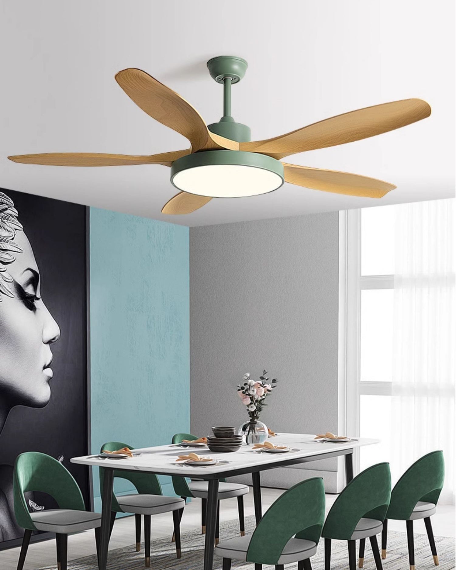 WOMO 5 Blade Ceiling Fan Lamp - WM5245b
