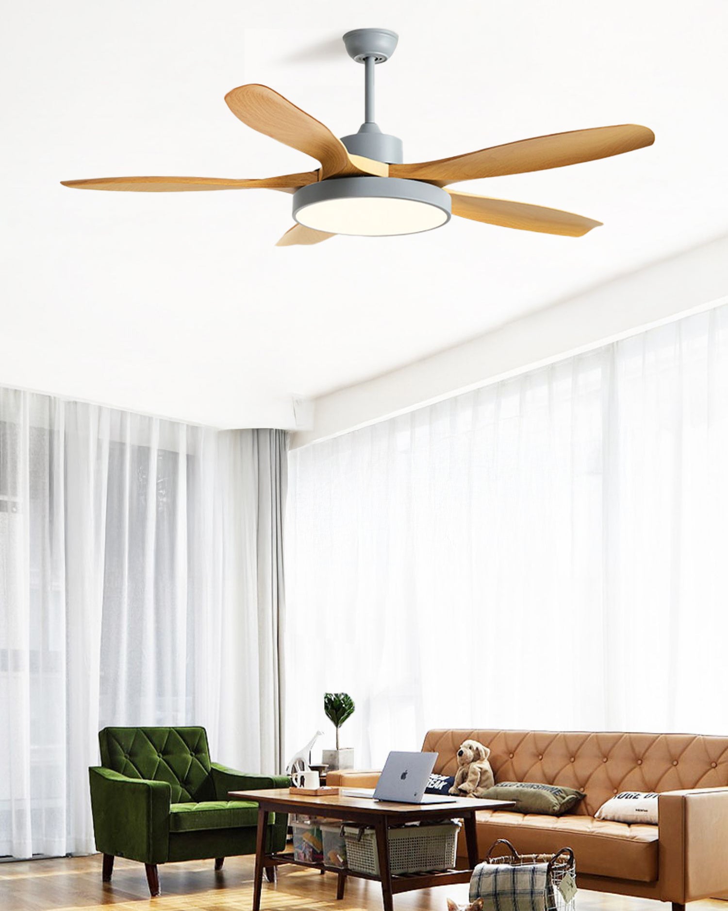 WOMO 5 Blade Ceiling Fan Lamp - WM5245b