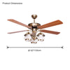 WOMO 52 Vintage Ceiling Fan Chandelier-WM5031 thumbnail