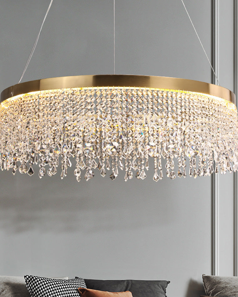 WOMO Fringe Round Crystal Chandelier-WM2362