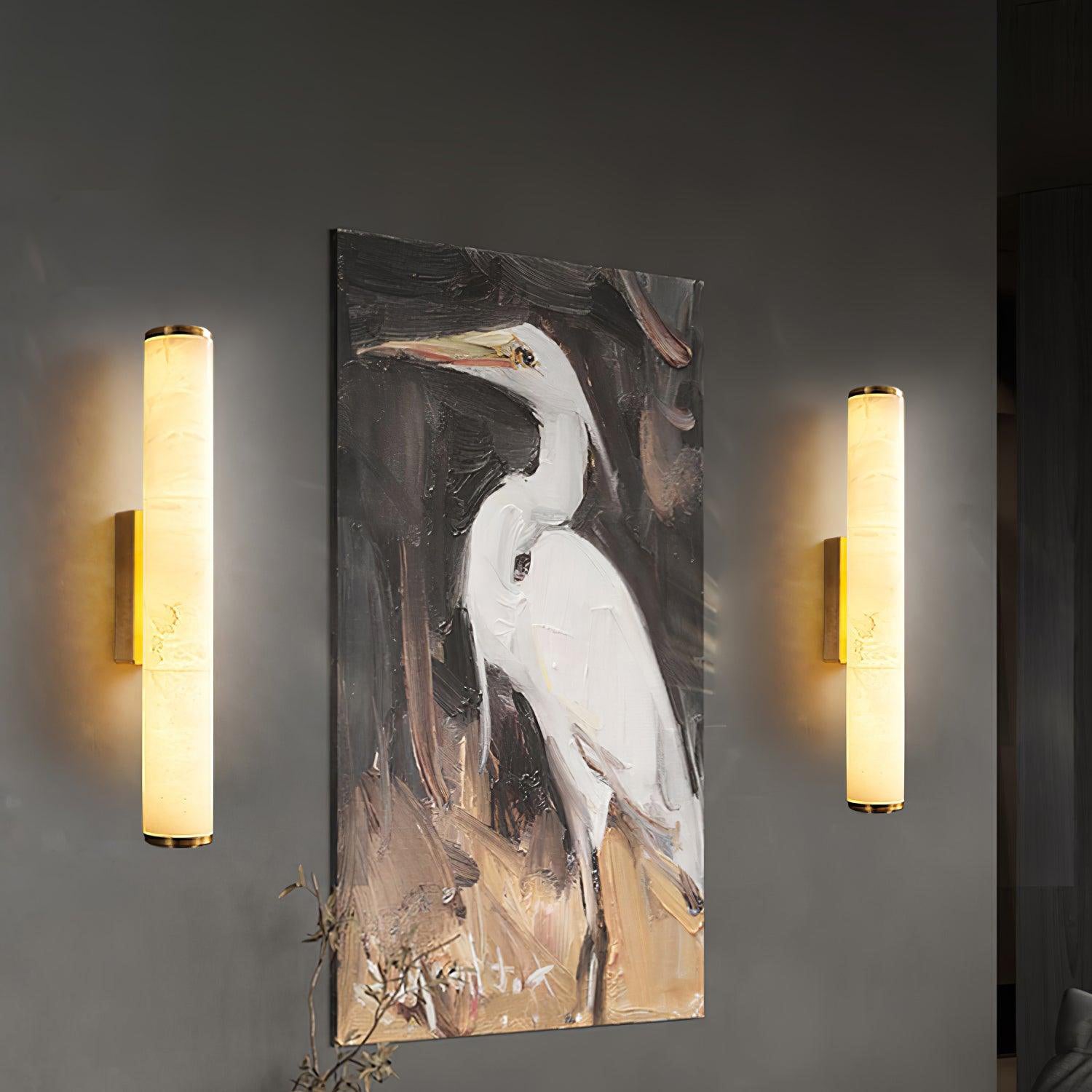 WOMO Alabaster Tube Wall Sconce-WM6139