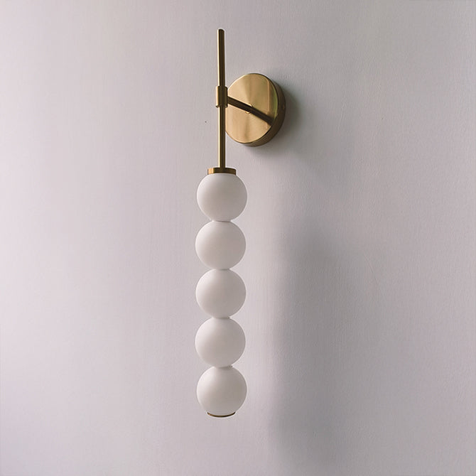 WOMO White Glass Globe Tall Wall Sconce-WM6141