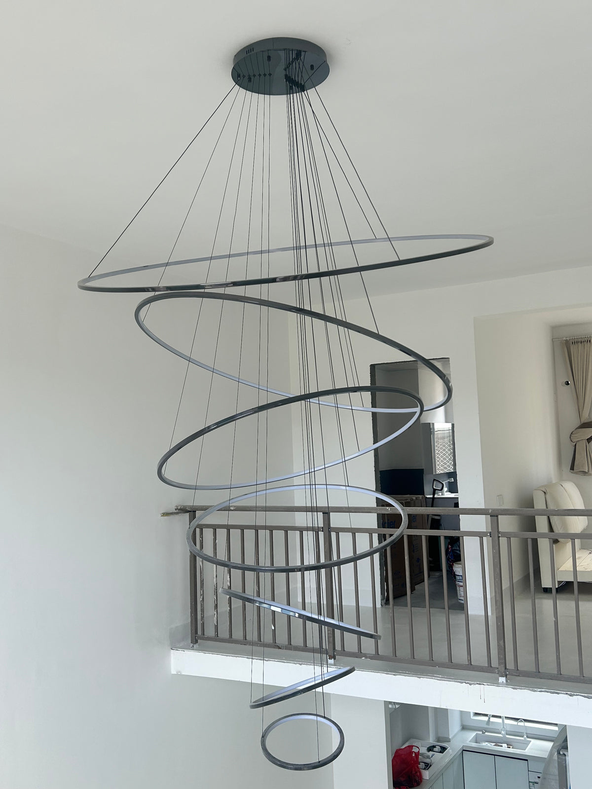 WOMO Tiered Ring LED Foyer Chandelier-WM2160