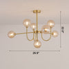 WOMO Glass Globe Brass Arm Chandelier-WM2255 thumbnail
