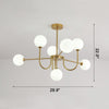 WOMO Glass Globe Brass Arm Chandelier-WM2255 thumbnail