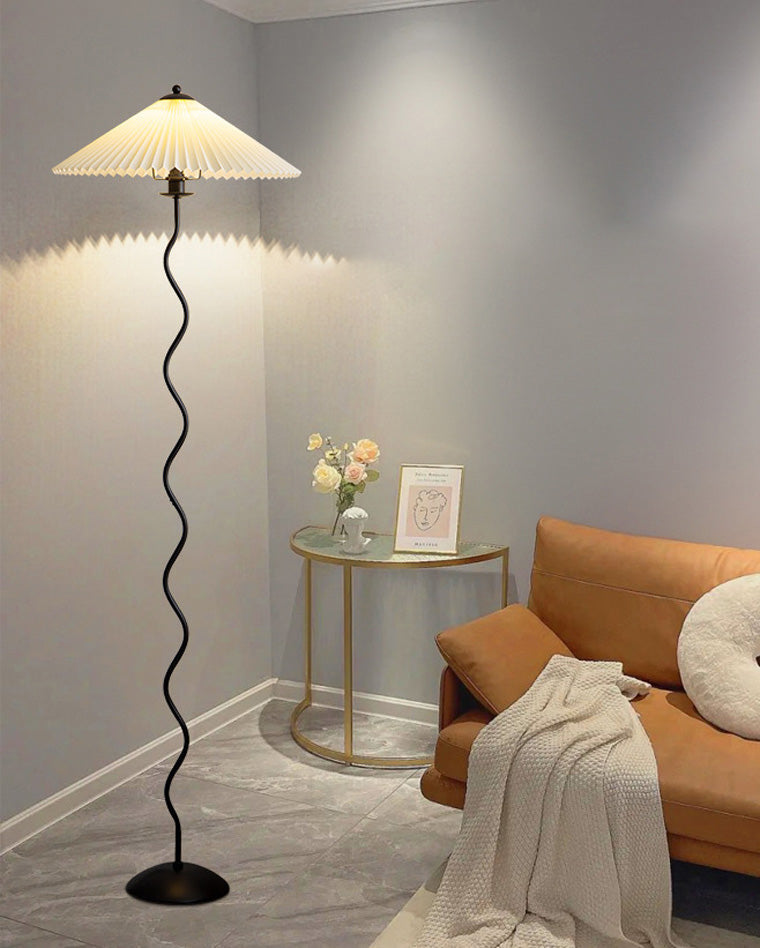 WOMO Pleated Squiggle Floor Lamp-WM7011