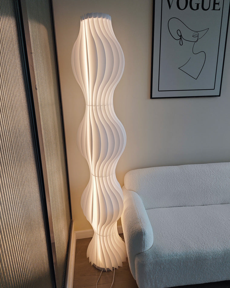 WOMO Wavy Column Floor Lamp with Hue Dimmer-WM7074
