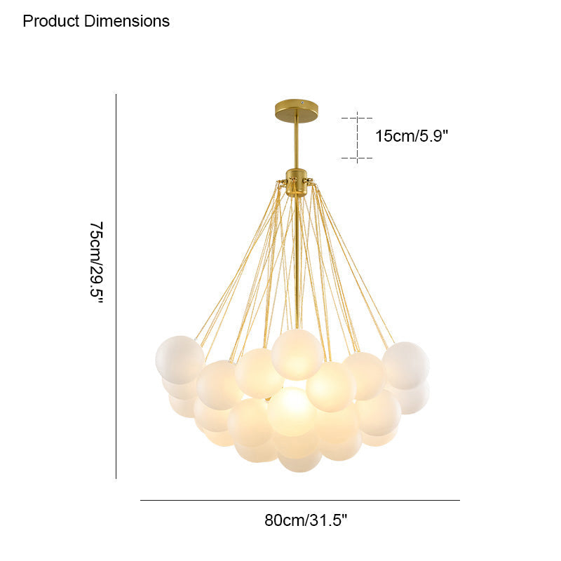 WOMO Cluster Frosted Glass Bubbles Chandelier-WM2068