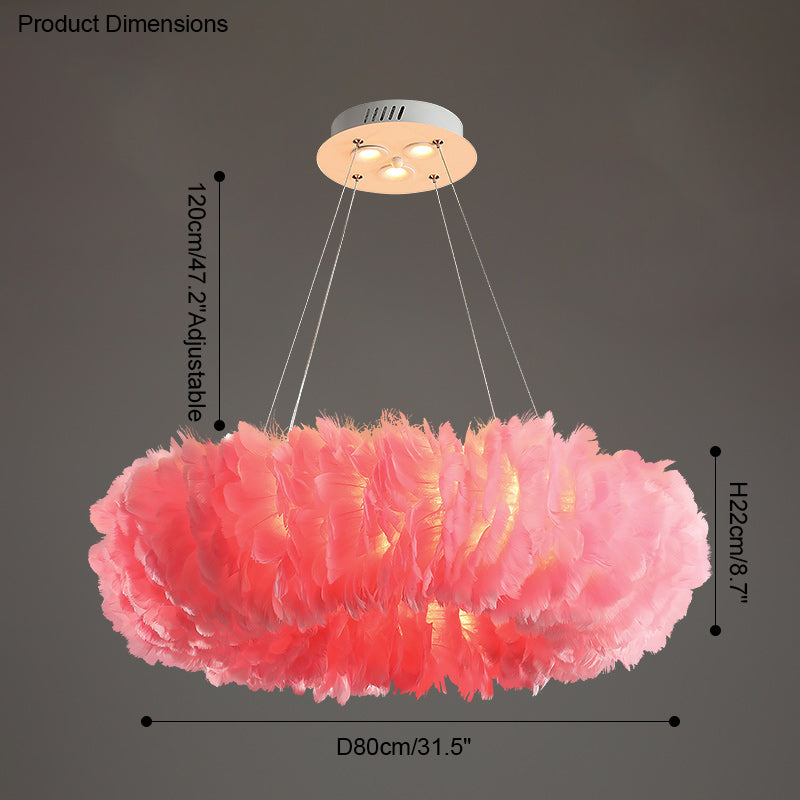 WOMO Feather Round Pendant Light-WM2060