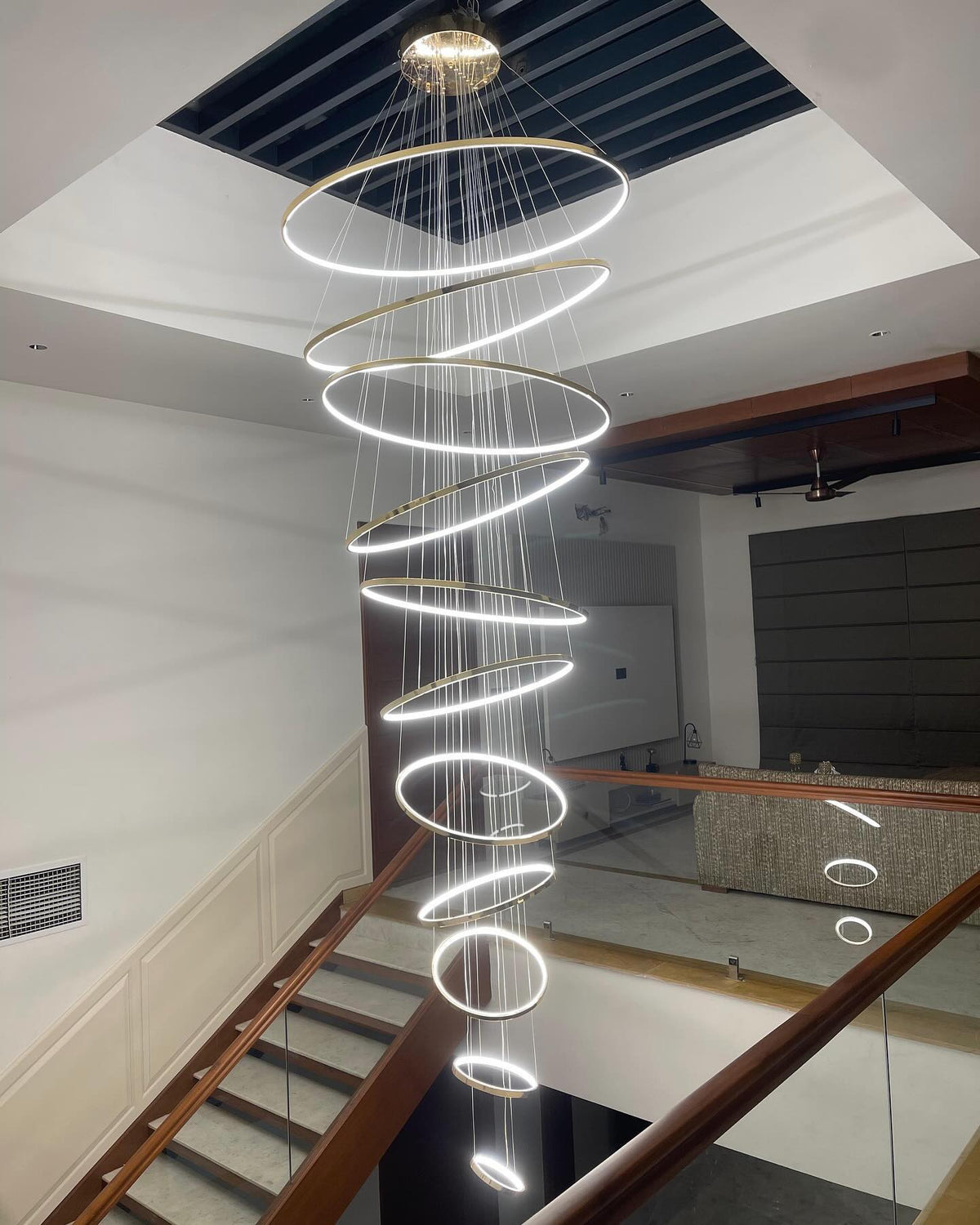 WOMO Tiered Ring LED Foyer Chandelier-WM2160