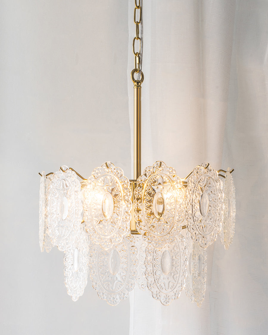 WOMO Tiered Textured Glass Chandelier-WM2208
