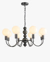 WOMO Glass Globe Black Arm Chandelier-WM2173 thumbnail
