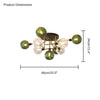 WOMO Ribbed Smoked/Green Glass Globe Ceiling Light-WM1110 thumbnail