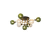 WOMO Ribbed Smoked/Green Glass Globe Ceiling Light-WM1110 thumbnail