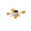 WOMO Ribbed Smoked/Green Glass Globe Ceiling Light-WM1110 thumbnail