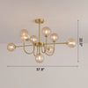 WOMO Glass Globe Brass Arm Chandelier-WM2255 thumbnail