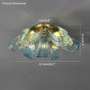 WOMO Peacock Sea Glass Semi-Flush Mount Ceiling Light-WM1111 thumbnail