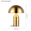WOMO Dome Metal Mushroom Table Lamp-WM8002 thumbnail