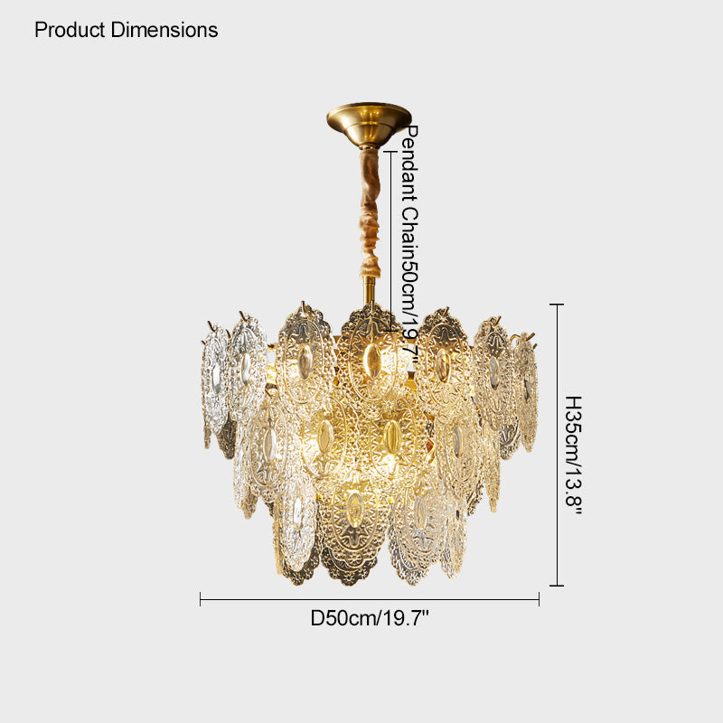 WOMO Tiered Textured Glass Chandelier-WM2208