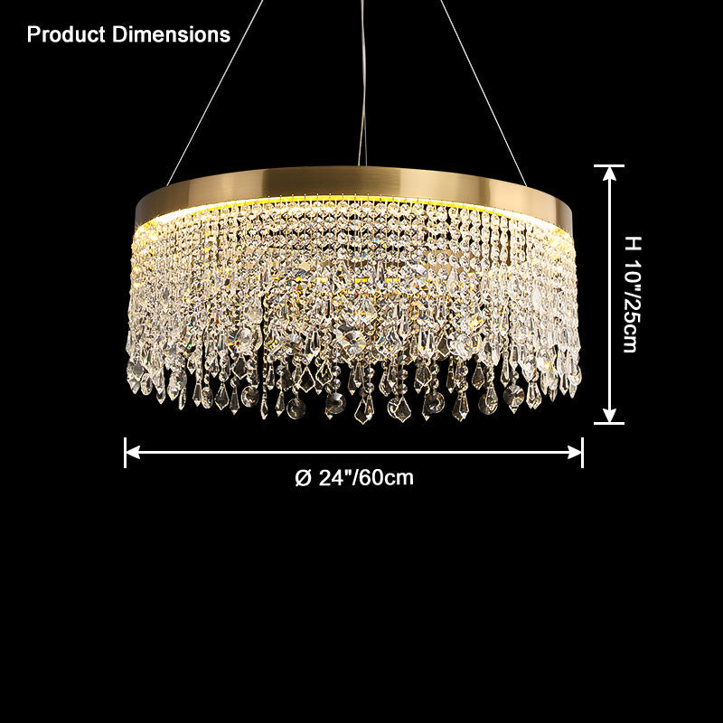 WOMO Fringe Round Crystal Chandelier-WM2362